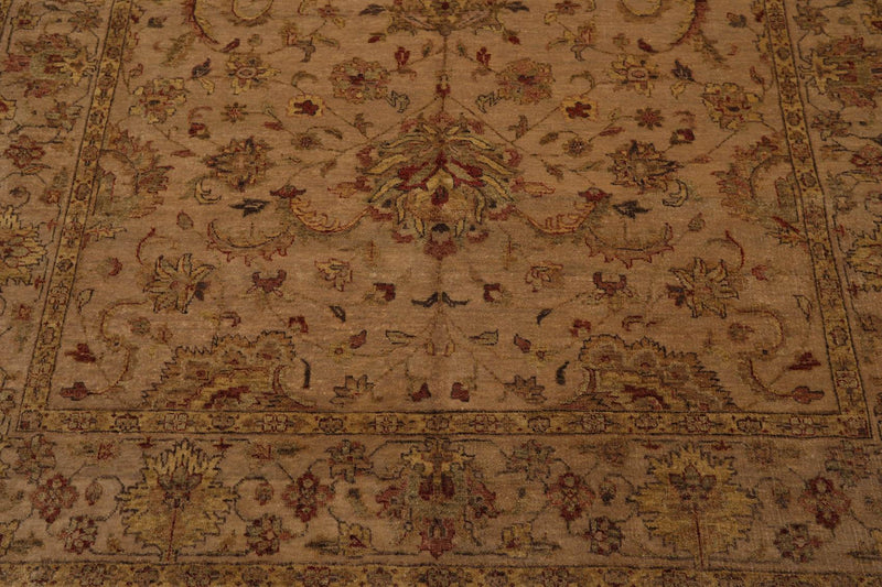 6' x 8'9" Hand Knotted 100% New Zealand Wool Agra Oriental Area Rug Tan
