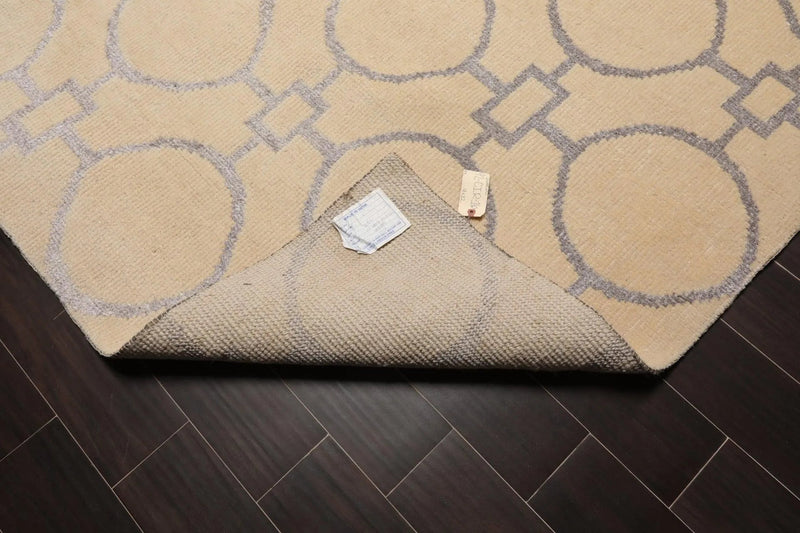 9' x 12' Hand Knotted Wool & Art Silk Modern Area rug Beige