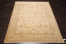 8x10 Beige, Tan Hand Knotted 100% Wool Peshawar Traditional Oriental Area Rug