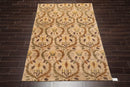 5'11" x 8'10" Hand Knotted Botanical New Zealand Wool Oriental Area Rug Tan