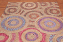 5' x 8' Hand Braided Circle Medley Sisal & Cotton Oriental Area Rug Multi