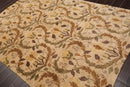 5'11" x 8'10" Hand Knotted Botanical New Zealand Wool Oriental Area Rug Tan