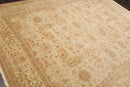 8x10 Beige, Tan Hand Knotted 100% Wool Peshawar Traditional Oriental Area Rug
