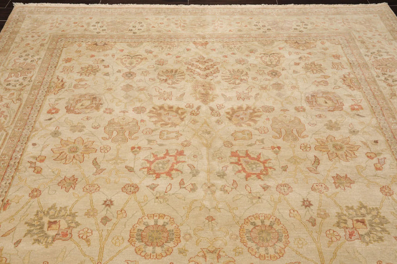 8x10 Beige, Tan Hand Knotted 100% Wool Peshawar Traditional Oriental Area Rug