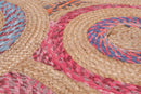 5' x 8' Hand Braided Circle Medley Sisal & Cotton Oriental Area Rug Multi