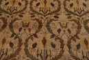 5'11" x 8'10" Hand Knotted Botanical New Zealand Wool Oriental Area Rug Tan