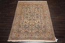 6'8'' x 9'3'' Hand Knotted Wool & Silk Nain 200 KPSI Oriental Area Rug Ivory