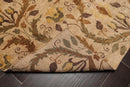 5'11" x 8'10" Hand Knotted Botanical New Zealand Wool Oriental Area Rug Tan