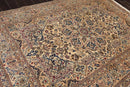 6'8'' x 9'3'' Hand Knotted Wool & Silk Nain 200 KPSI Oriental Area Rug Ivory