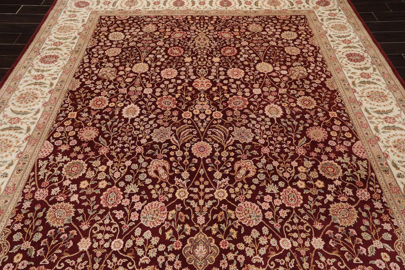 8'2" x 10'8" Hand Knotted Wool Sino Parsian 200 KPSI Oriental Area Rug Burgundy