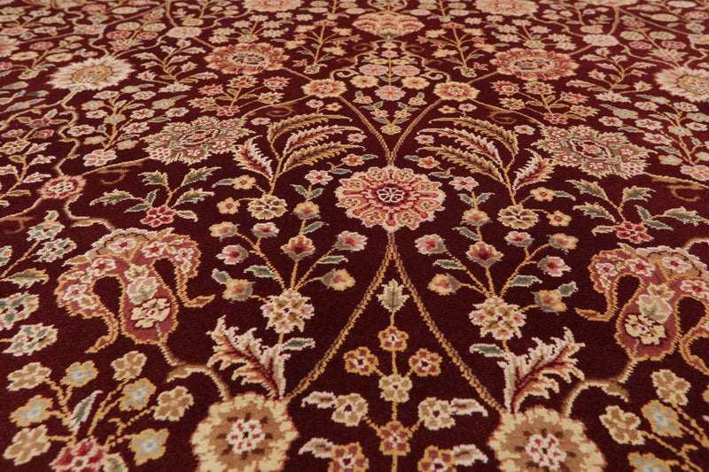 8'2" x 10'8" Hand Knotted Wool Sino Parsian 200 KPSI Oriental Area Rug Burgundy