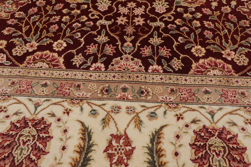 8'2" x 10'8" Hand Knotted Wool Sino Parsian 200 KPSI Oriental Area Rug Burgundy
