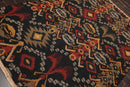 5'11"x8'11" Hand Knotted 100% Wool Reversible Flat Pile Area Rug Black