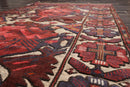 4'2" x 6'4" Antique Hand Knotted Wool High low Pile Oriental Area Rug Beige