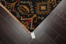 5'11"x8'11" Hand Knotted 100% Wool Reversible Flat Pile Area Rug Black
