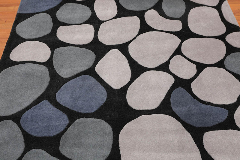 5'4" x 7'8" Handmade 100% Wool Traditional Oriental Area Rug Contemporary Black