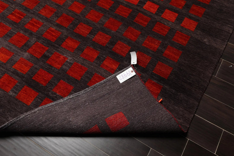 8x10 Gray Hand Knotted Hand Made 100% Wool Graphic Modern & Contemporary Oriental Area Rug