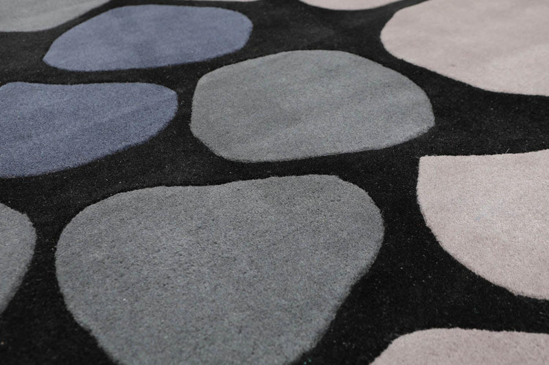 5'4" x 7'8" Handmade 100% Wool Traditional Oriental Area Rug Contemporary Black