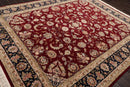 8' x 9'9'' Hand Knotted Wool & Silk Pakpersian 16/18 300KPSI Area Rug Burgundy