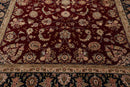 8' x 9'9'' Hand Knotted Wool & Silk Pakpersian 16/18 300KPSI Area Rug Burgundy