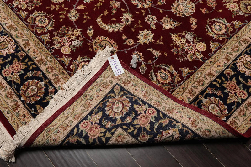 8' x 9'9'' Hand Knotted Wool & Silk Pakpersian 16/18 300KPSI Area Rug Burgundy