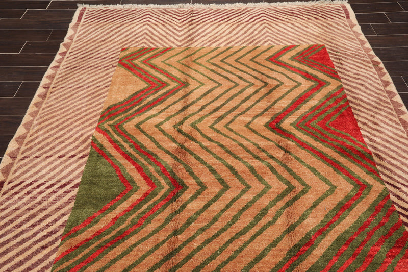 7'2" x 8'9" Rare Hand Knotted Plush Pile Authentic Turkish Yatch Area Rug Beige