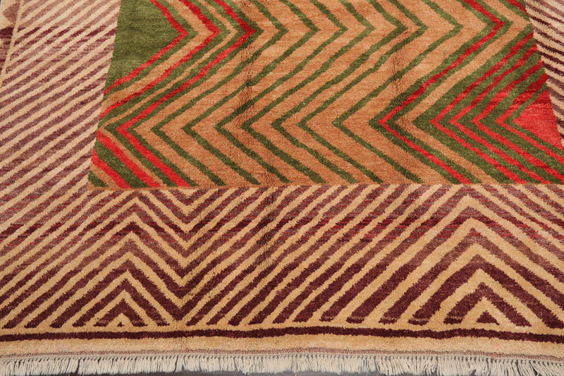 7'2" x 8'9" Rare Hand Knotted Plush Pile Authentic Turkish Yatch Area Rug Beige