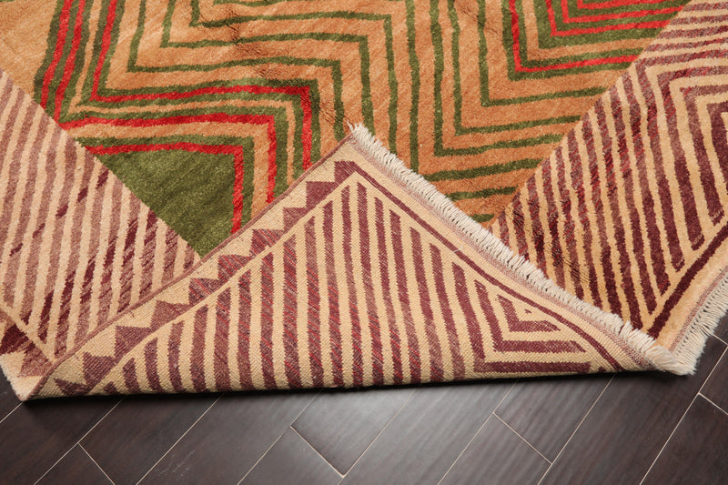 7'2" x 8'9" Rare Hand Knotted Plush Pile Authentic Turkish Yatch Area Rug Beige