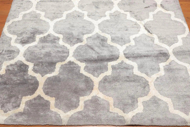5' x 8' Handmade Bamboo Silk Traditional Oriental Area Rug Contemporary Gray
