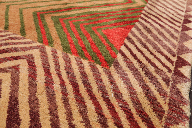 7'2" x 8'9" Rare Hand Knotted Plush Pile Authentic Turkish Yatch Area Rug Beige