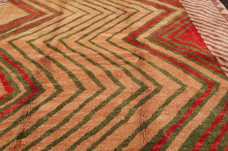 7'2" x 8'9" Rare Hand Knotted Plush Pile Authentic Turkish Yatch Area Rug Beige