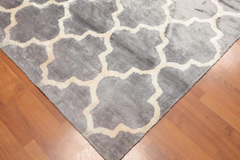 5' x 8' Handmade Bamboo Silk Traditional Oriental Area Rug Contemporary Gray