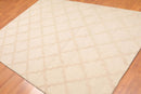 5'4" x 7'6" Handmade 100% Wool Loop & Cut Pile Area Rug Contemporary Beige