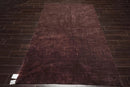 5' x 8' Tibetan Solid Hand Loomed Wool Oriental Area Rug Tone on Tone Chocolate