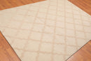 5'4" x 7'6" Handmade 100% Wool Loop & Cut Pile Area Rug Contemporary Beige