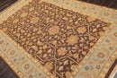 6' x 8'10" Hand Knotted 100% Wool Reversible Flat Pile Area Rug Brown