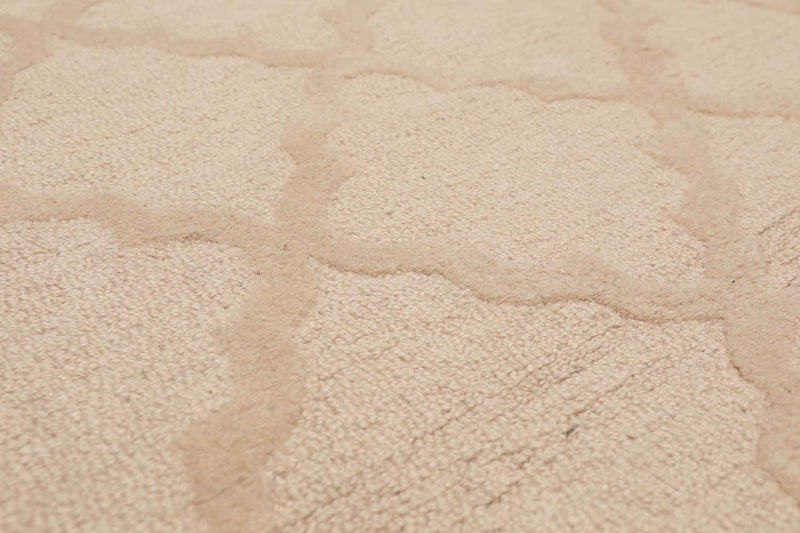 5'4" x 7'6" Handmade 100% Wool Loop & Cut Pile Area Rug Contemporary Beige