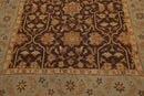6' x 8'10" Hand Knotted 100% Wool Reversible Flat Pile Area Rug Brown