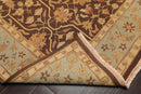 6' x 8'10" Hand Knotted 100% Wool Reversible Flat Pile Area Rug Brown