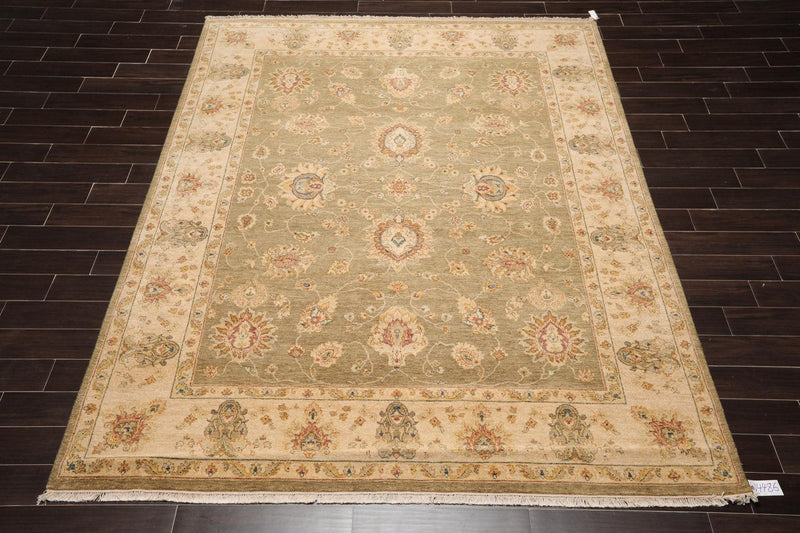 8' x 10'2" Hand Knotted 100% Wool Agra Traditional Oriental Area Rug Pistachio