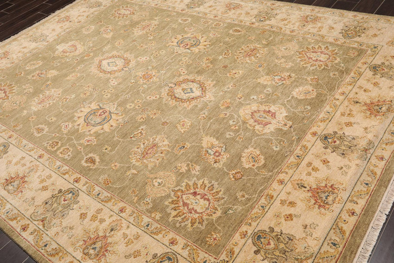 8' x 10'2" Hand Knotted 100% Wool Agra Traditional Oriental Area Rug Pistachio