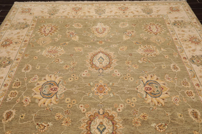 8' x 10'2" Hand Knotted 100% Wool Agra Traditional Oriental Area Rug Pistachio