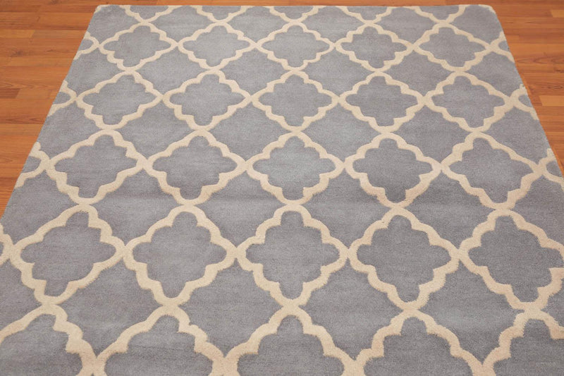 5'4" x 7'6" Handmade 100% Wool Traditional Oriental Area Rug Contemporary Gray