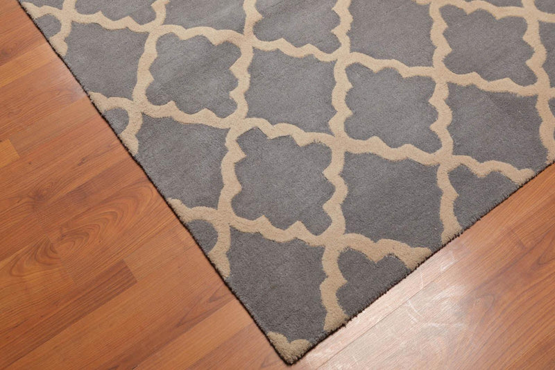 5'4" x 7'6" Handmade 100% Wool Traditional Oriental Area Rug Contemporary Gray