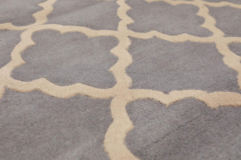 5'4" x 7'6" Handmade 100% Wool Traditional Oriental Area Rug Contemporary Gray