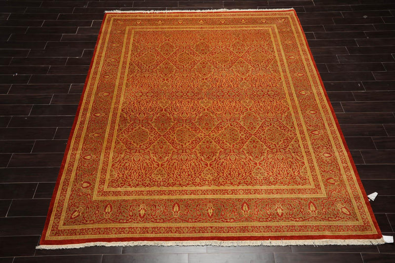 8'2" x 10' 350 KPSI PakPersian Hand Knotted 100% Wool Oriental Area Rug Rust