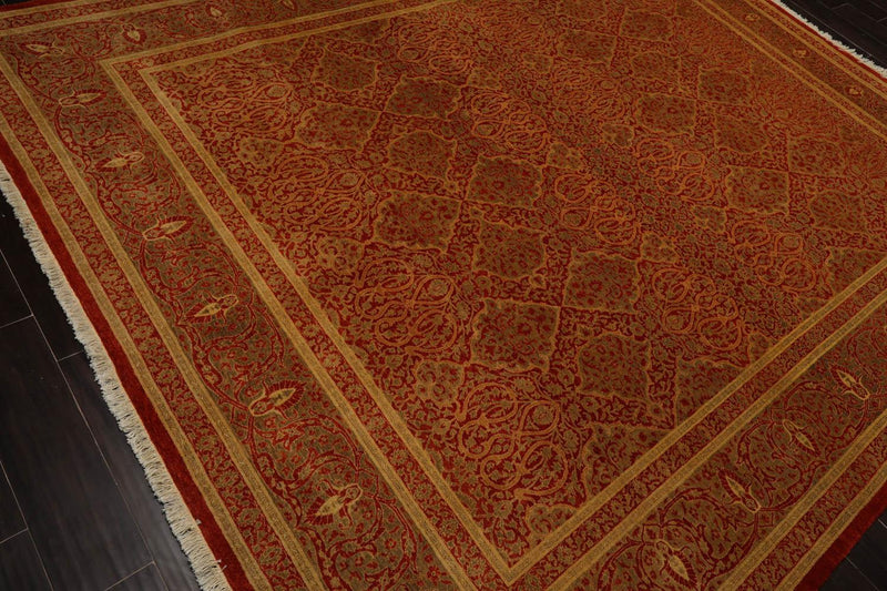 8'2" x 10' 350 KPSI PakPersian Hand Knotted 100% Wool Oriental Area Rug Rust
