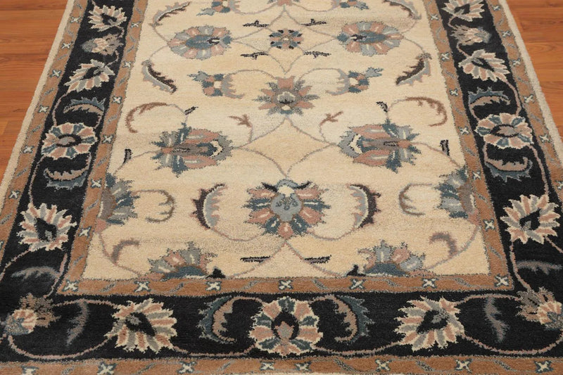 5' x 8' Handmade 100% Wool Traditional Oriental Area Rug Traditional Ivory