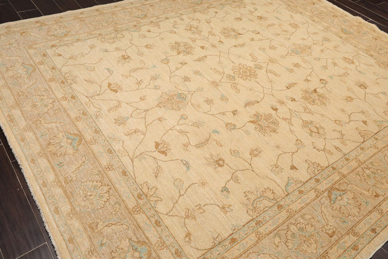 8'3" x 9'8" Hand Knotted 100% Wool Peshawar Traditional Oriental Area Rug Beige