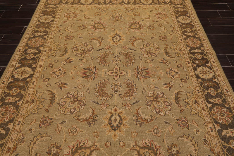 5'11" x 9' Hand Knotted 100% Wool Reversible Flat Pile Area Rug Champaign